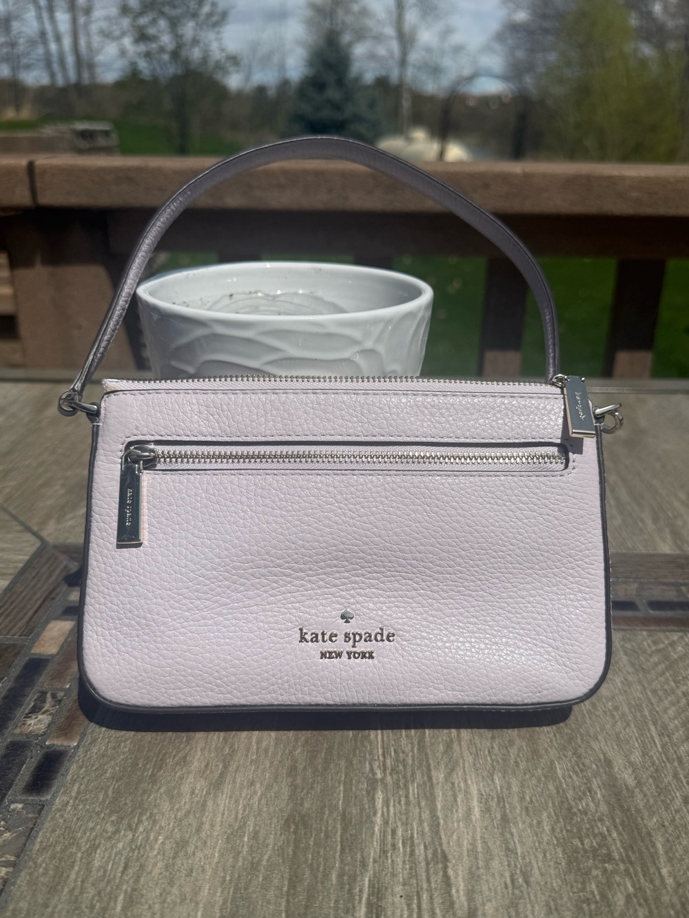 EUC Kate Spade Leila Convertible Wristlet in a pale pink shade bag